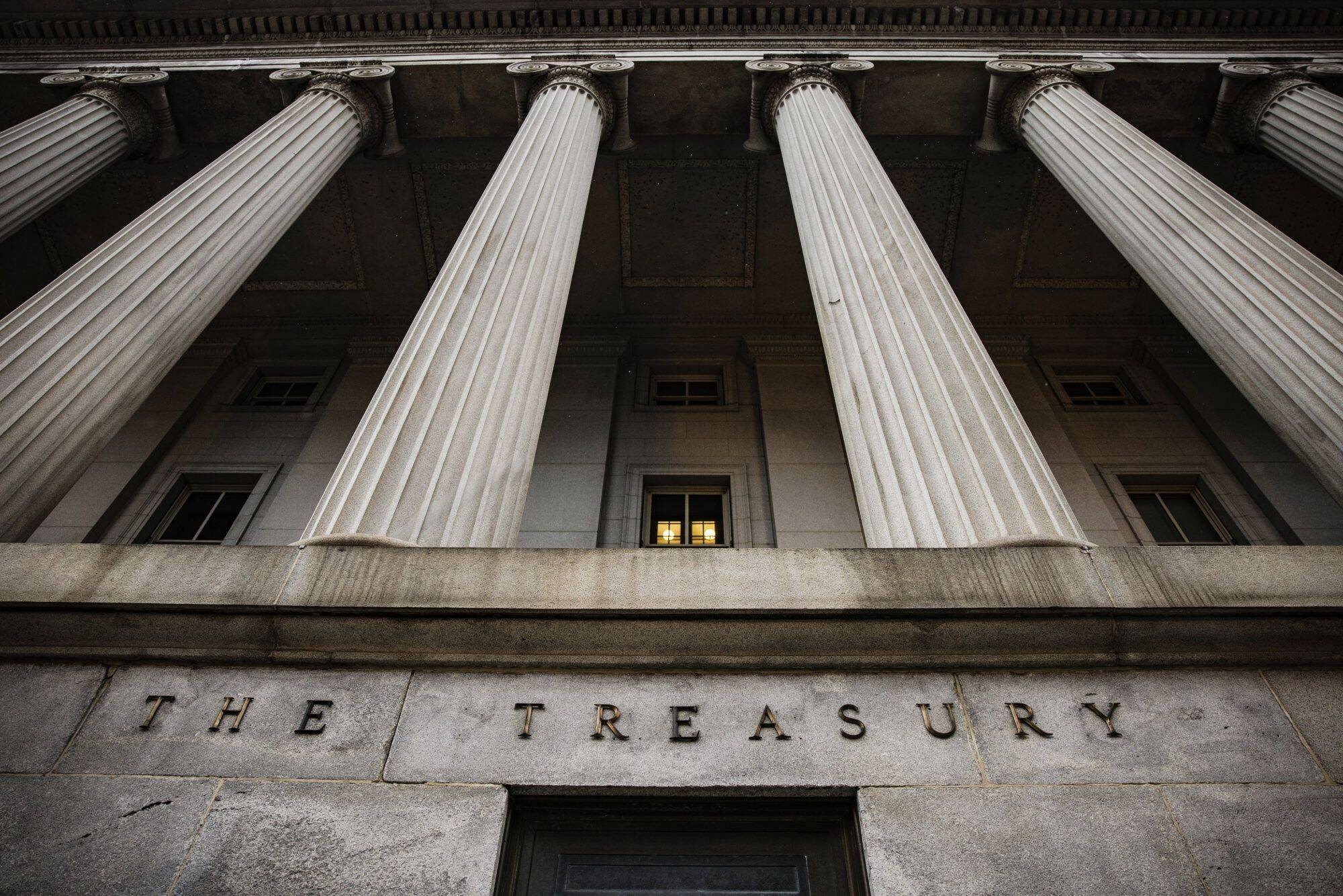 The U.S. Treasury building in D.C. (Samuel Corum/Bloomberg News)