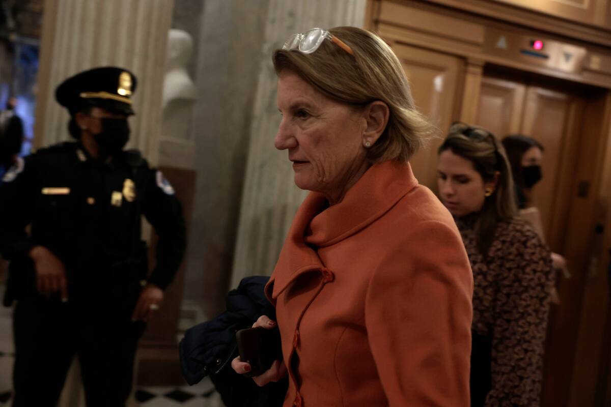 Sen. Shelley Moore Capito (R-W.Va.) arrives for a vote on Jan. 19. (Anna Moneymaker/Getty Images)