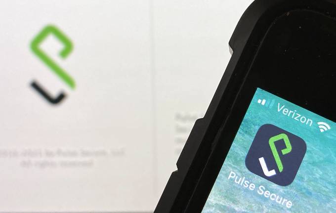 An Icon for the Pulse Secure smartphone app. (AP Photo)