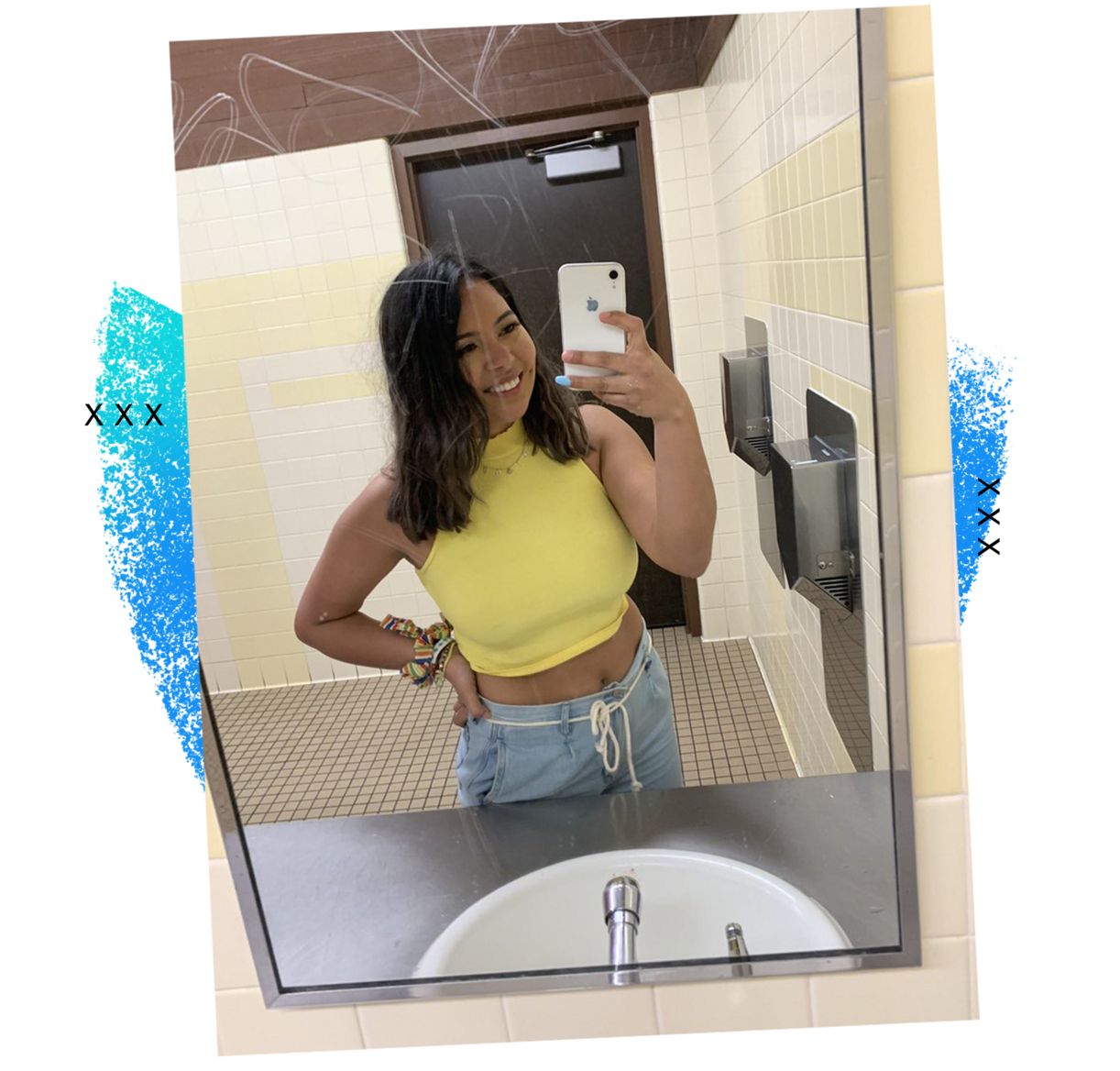 Flor Zamorano during a night out on February 2020 in Burlington, Wash. (Flor Zamorano; Washington Post illustration)