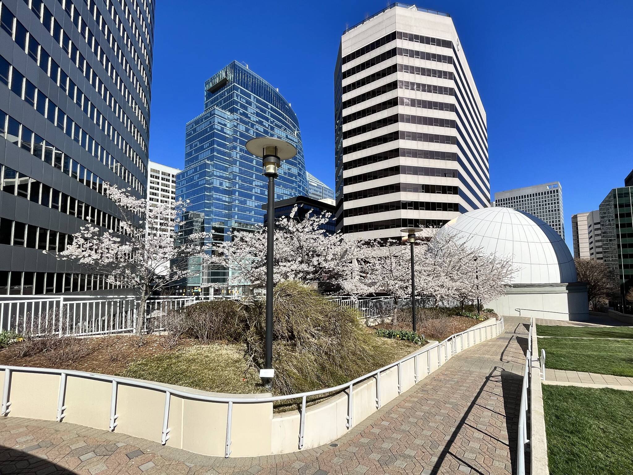 Bright blue skies over Rosslyn, Va., on Tuesday, but it was still chilly for the last days of March. (Jeff Vincent)