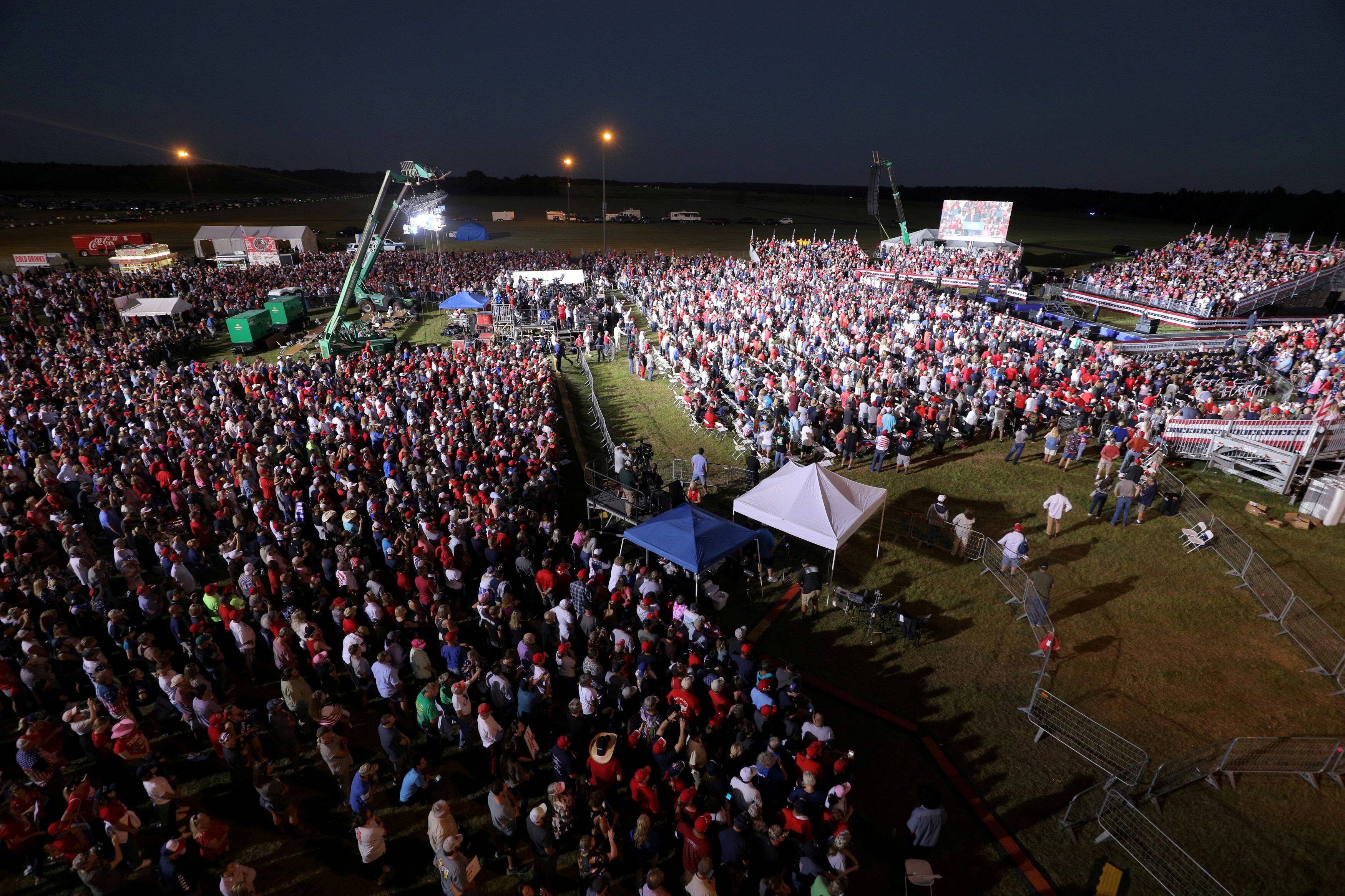 Supporters at a rally attended by former president Donald Trump in Georgia in September. (REUTERS/Dustin Chambers)