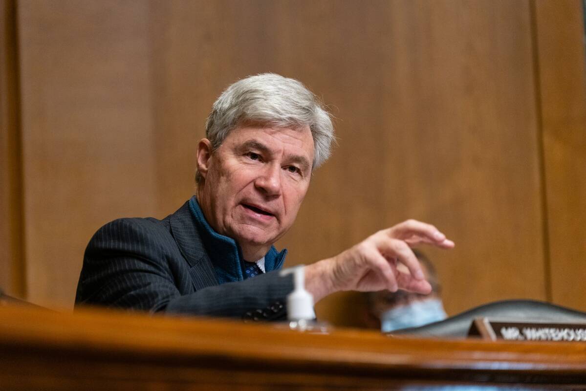 Sen. Sheldon Whitehouse (D-R.I.) at a hearing in 2021. (Eric Lee/Bloomberg News)