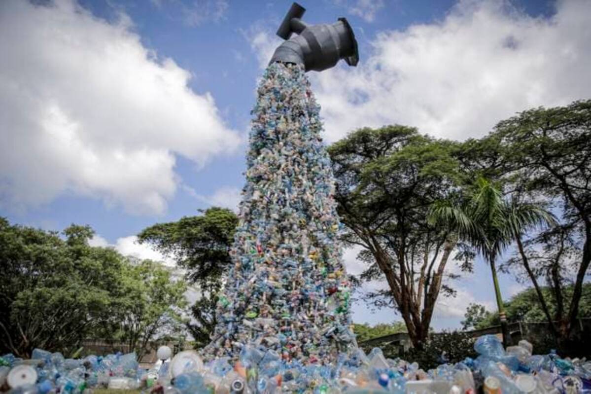 A sculpture at the U.N. Environment Assembly in Nairobi on March 2. (Brian Inganga/AP)