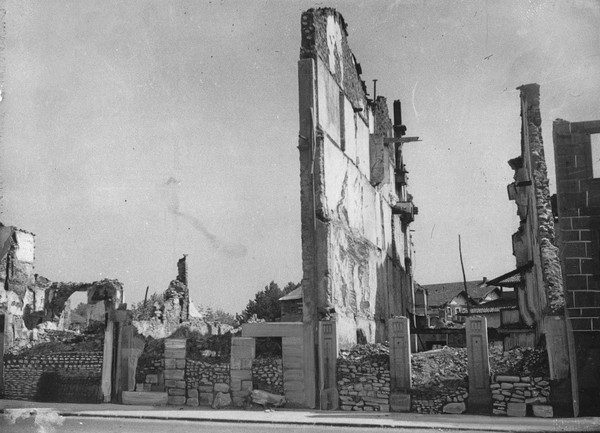 Buildings in the ancient Basque village of Guernica are laid waste after an unprovoked aerial attack by the German Luftwaffe on April 27, 1937. (Associated Press)