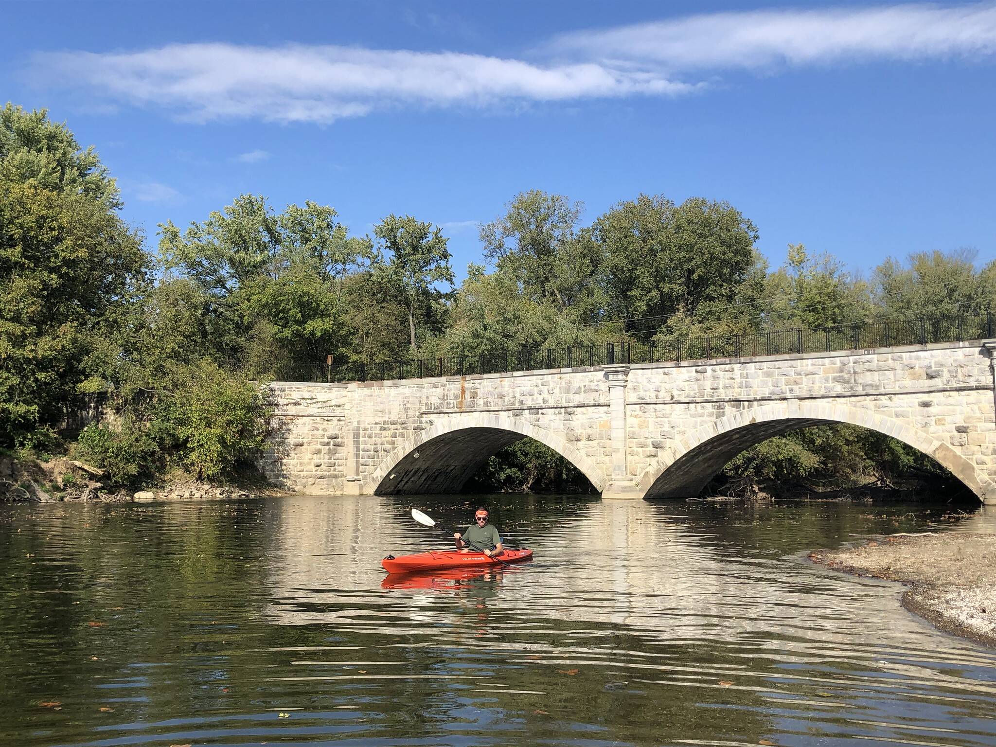 The sky is mostly blue over the Conococheague Aqueduct in Williamsport, Md., on Oct. 15.