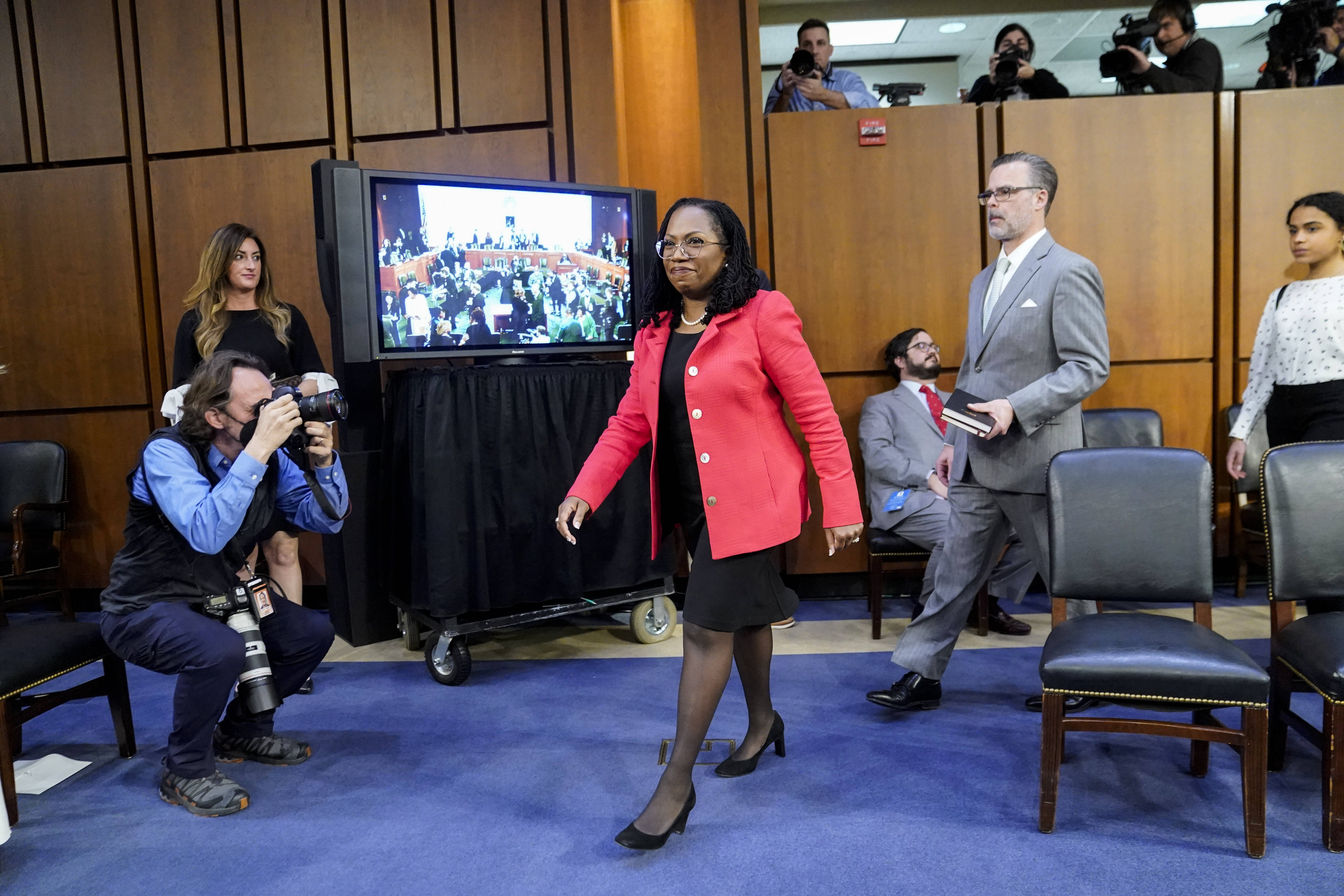 Supreme Court nominee Ketanji Brown Jackson on the second day of her confirmation hearings Tuesday. (Jabin Botsford/The Washington Post)