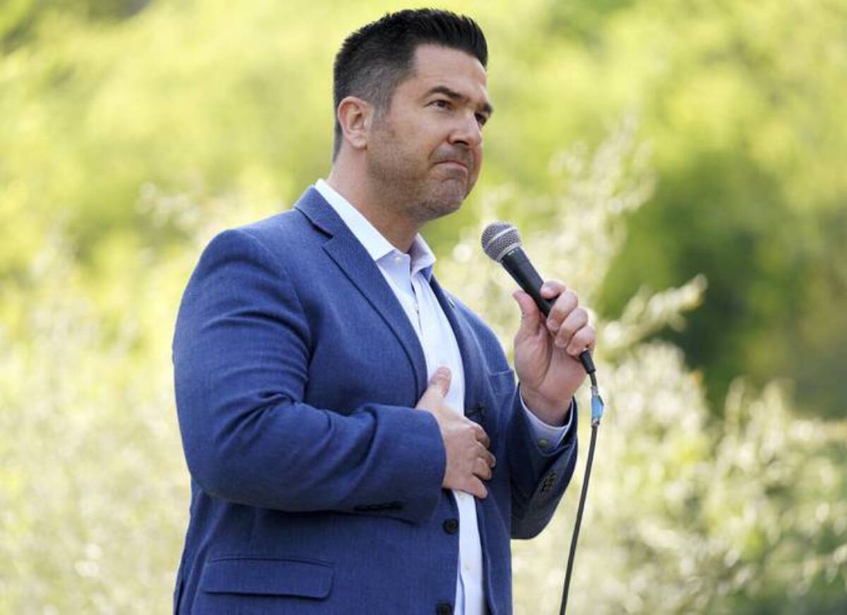 Sean Parnell speaks in McCandless, Pa., as he announces his candidacy for the Republican nomination for Pennsylvania's open U.S. Senate seat to replace retiring Sen. Patrick J. Toomey. (Steve Mellon/Post-Gazette via AP)