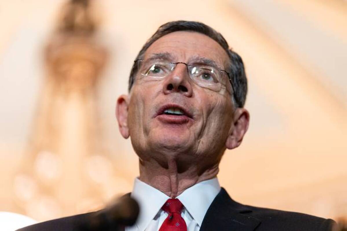 Sen. John Barrasso (R-Wyo.) during a news conference. (Eric Lee/Bloomberg News)