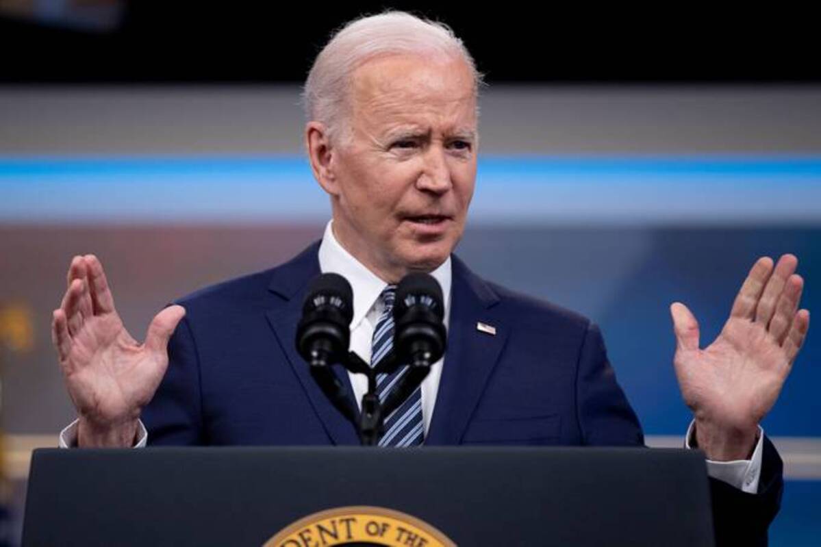 President Biden at the Eisenhower Executive Office Building. (Michael Reynolds/Pool/EPA-EFE/Shutterstock)
