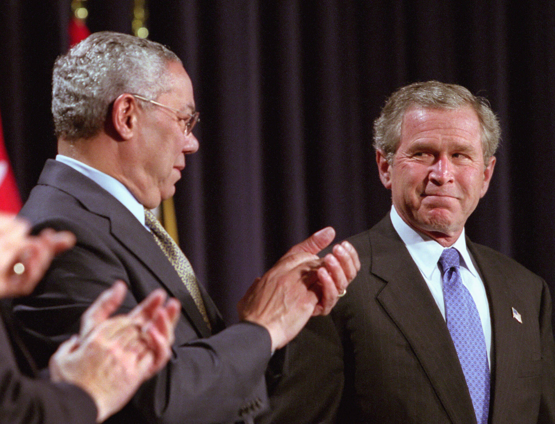 Colin Powell and President Bush in 20013. (Susan Biddle/Washington Post)