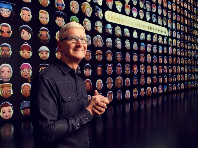 Apple CEO Tim Cook greeting millions of developers around the world at Apple Park in Cupertino. (AFP PHOTO /APPLE INC./HANDOUT)