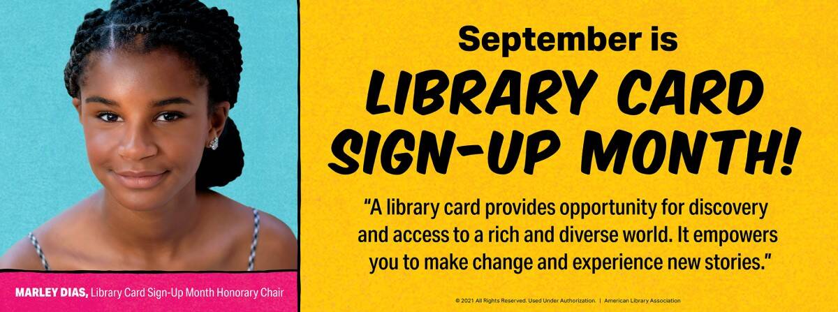 Marley Dias is the honorary chair of this year's Library Card Sign-Up Month celebration. She's the teenage founder of #1000BlackGirlBooks, a literary nonprofit that collects and donates children's books that feature Black girls. (Courtesy of the American Library Association)