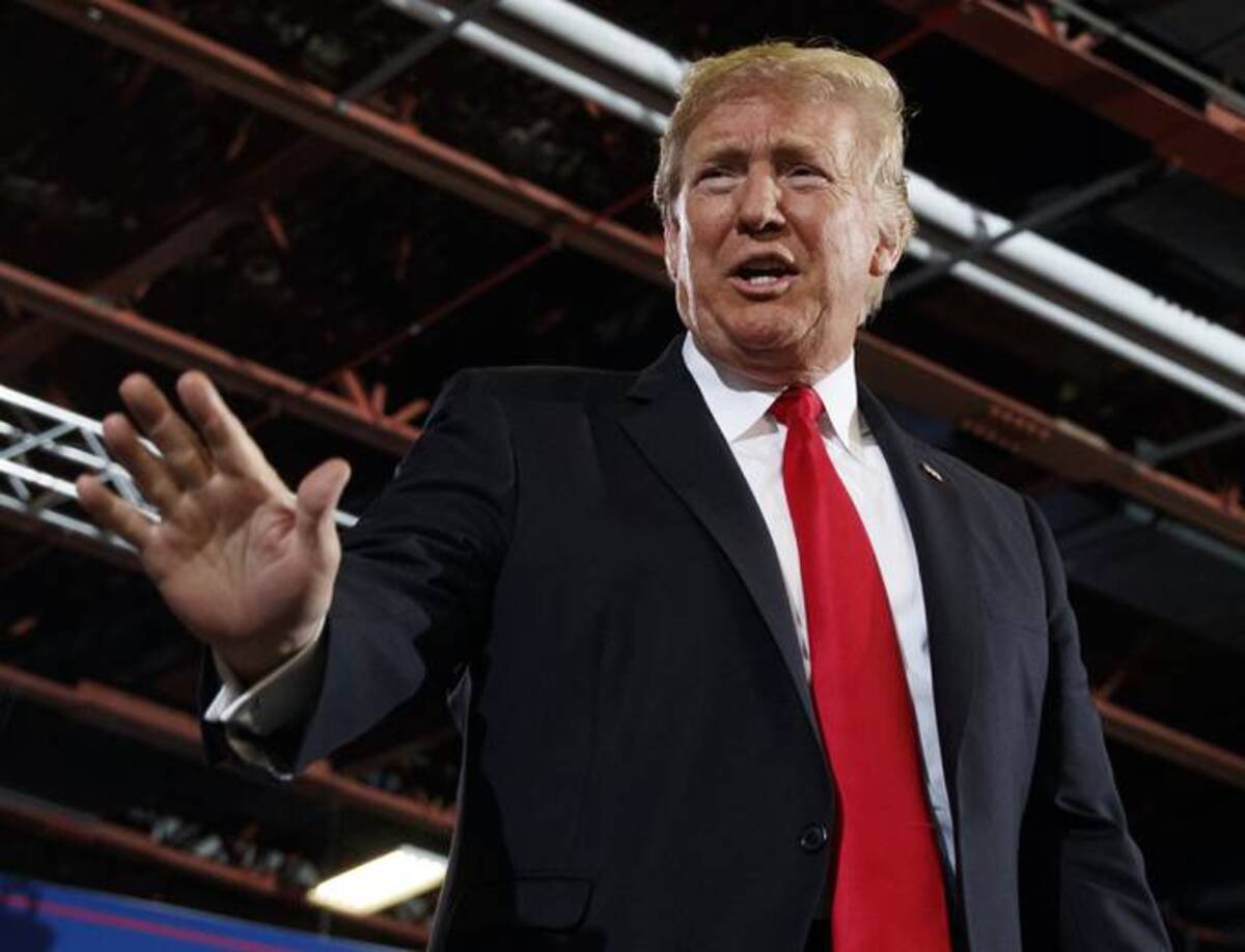 President Donald Trump at a rally in Montana in 2018. (Carolyn Kaster/AP)