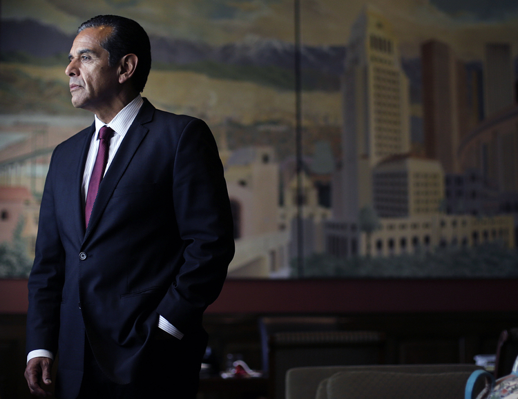 Antonio Villaraigosa&nbsp;announced yesterday that he's running for governor. (Jae C. Hong/AP)</p>  