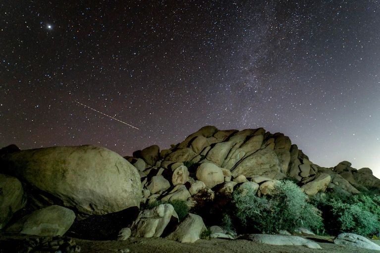 The night sky looms over the Knob Hill area of the proposed Avi Kwa Ame National Monument in Boulder City, Nev. (Kyle Grillot)
