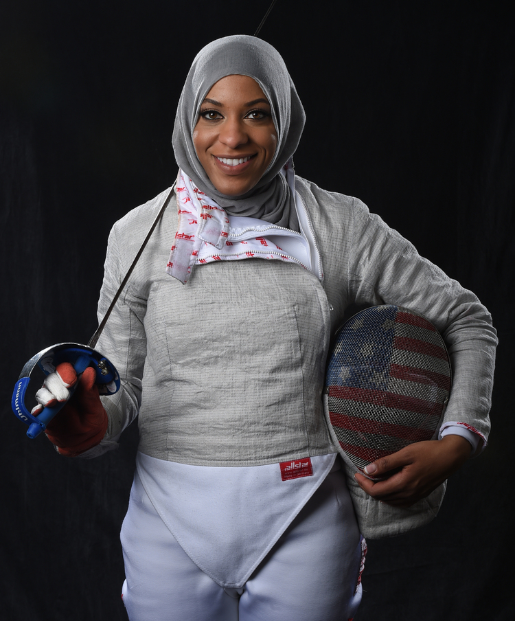 U.S. fencer Ibtihaj Muhammad (Jonathan Newton/The Washington Post)</p>  