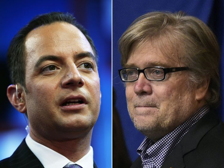 Donald Trump announced that Reince Priebus&nbsp;will be his White House Chief of Staff, and Stephen K. Bannon&nbsp;will be his chief strategist and senior counselor. (AFP/Getty)</p>  